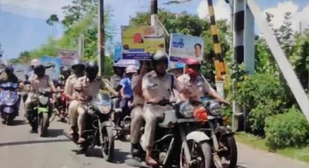 টাকীতে পুলিশ দিবস উপলক্ষে পুলিশের বাইক র‍্যালি