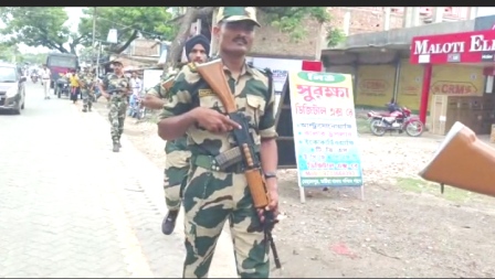 জেলায় কেন্দ্রীয় বাহিনীর রুট মার্চ শুরু