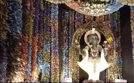 গণেশ পূজার মন্ডপ দেখতে দর্শনার্থীদের ঢল