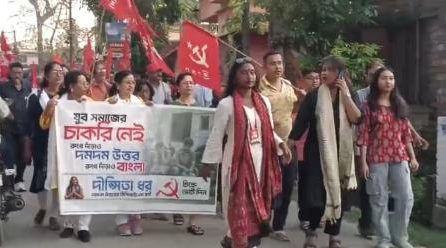 জনসংযোগে শক্তি প্রদর্শন সিপিআইএম প্রার্থী দিপ্সিতার